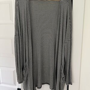 Black and White Striped Cardigan